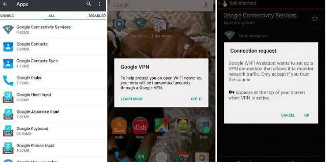 Si tienes un servicio de VPN configurado en tu móvil pero usas la versión Lollipop de Android, ya no tendrás que preocuparte por más pagos mensuales de terceros ya que la compañía parece estar trabajando en su propio servicio del cual no sabemos exactamente si será gratuito o de pago. Google VPN es el servicio que parece venir integrado en la versión 5.1 de Android  y aunque la función no ha sido confirmada por Google, los de Pocketables recientemente descubrieron la aplicación oculta en la opción de “Todas las aplicaciones” y que se puede encontrar bajo el nombre de “Servicio de conectividad de Google” en el mismo gestor de las apps de Android. Es decir, es esta ruta: Manager > todas las aplicaciones > Servicios de conectividad. Una vez que seleccionas el atajo creado de la aplicación, podrás ver un mensaje de bienvenida que dice “Google VPN: Para ayudarte a proteger tus redes WiFi, tus datos serán transmitidos de manera segura en el VPN de Google”. Tienes dos opciones: la primera con el botón “Entiendo” que te lleva a un proceso de configuración del VPN y una opción de “Aprender más” la cual te lleva a la página de soporte ya que aún no es funcional. El servicio no ha sido lanzado oficialmente por lo que la configuración que hagas del VPN aún no es funcional y tampoco se ha conocido cuando la compañía podría lanzar el servicio que según el asistente de configuración a través de Android, parece ser gratuito. Google VPN fue descubierto en el Nexus 6 y hasta donde se sabe es el único dispositivo que cuenta con esta opción para proteger datos y conexiones móviles.