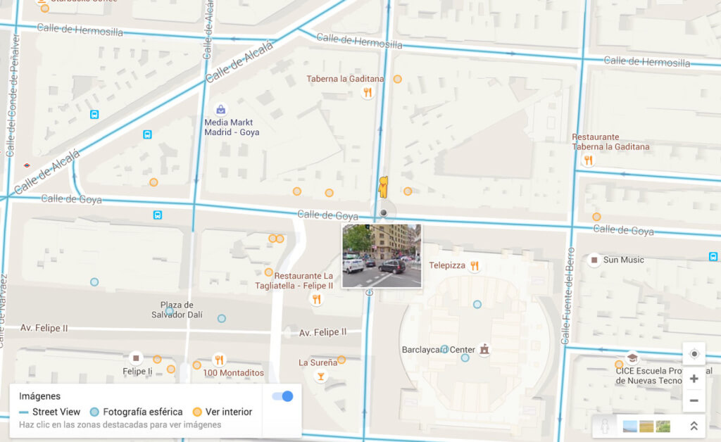 16.Utilizar Street View en lugares concretos